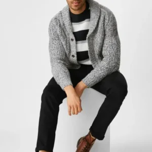 C&A Muške farmerke, Teksas, Rastegljive, Slim Fit, Crne