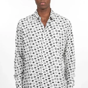 TUDORS Muška košulja Slim Fit crno-bela