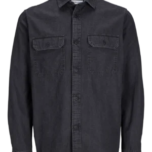 JACK & JONES Muška teksas košulja 12269262, Crna