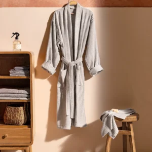 MADAME COCO Carla Kimono Unisex bademantil, L-XL, Tamnosivi