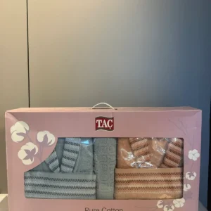 Tac Porodični set bademantila Simple, Zeleno-bež