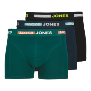 JACK & JONES Muške bokserice 12260058, 3 komada, Crne, zelene i teget