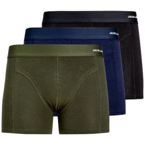 JACK & JONES Muške bokserice 12198852, 3 komada, Maslinaste, teget, crne