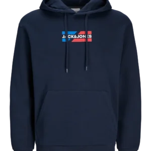 JACK & JONES Muški duks sa kapuljačom 12268422, Teget