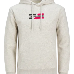 JACK & JONES Muški duks sa kapuljačom 12268422, Svetlosivi