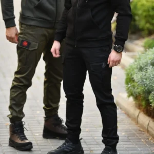 PREDATOR Muške keper pantalone, Crne