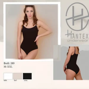 Hantex Ženski bodi tankih bretela, Crni
