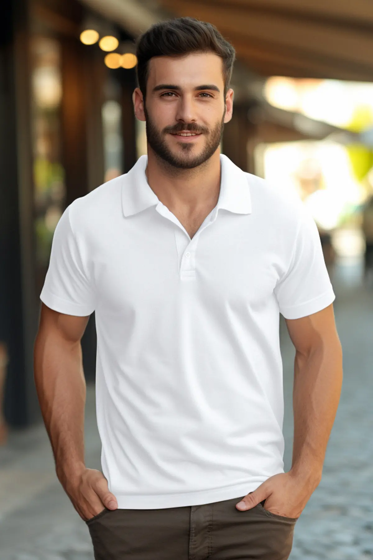 Trendyol Muška polo majica, Bela
