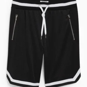 C&A Muške kratke pantalone, Casual, Regular Fit, Na vezivanje, Crni